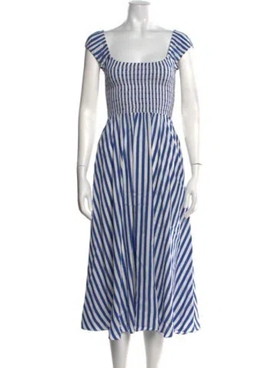 Pre-owned La Ligne Striped Midi Length Dress In Blue