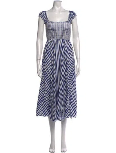 Pre-owned La Ligne Striped Midi Length Dress In Blue