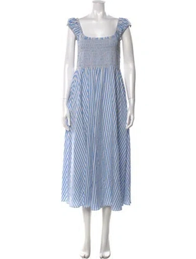 Pre-owned La Ligne Striped Midi Length Dress In Blue