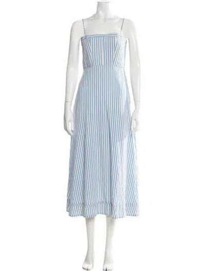 Pre-owned La Ligne Striped Midi Length Dress In Blue