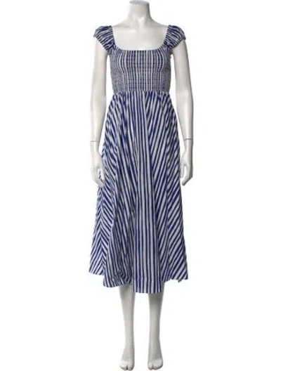 Pre-owned La Ligne Striped Midi Length Dress In Blue