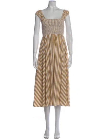 Pre-owned La Ligne Striped Midi Length Dress In Neutral