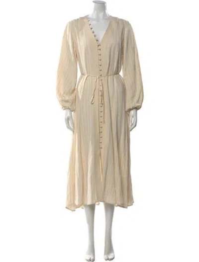 Pre-owned La Ligne Striped Midi Length Dress In Neutral
