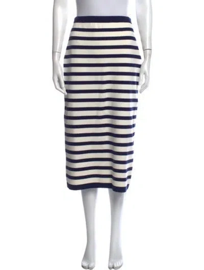 Pre-owned La Ligne Striped Midi Length Skirt In Blue