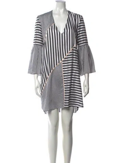Pre-owned La Ligne Striped Mini Dress In Gray