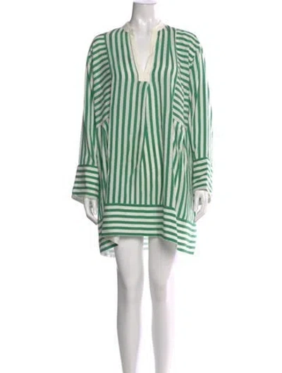 Pre-owned La Ligne Striped Mini Dress In Green