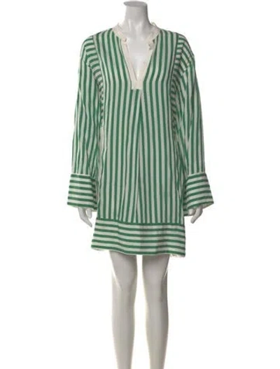 Pre-owned La Ligne Striped Mini Dress In Green