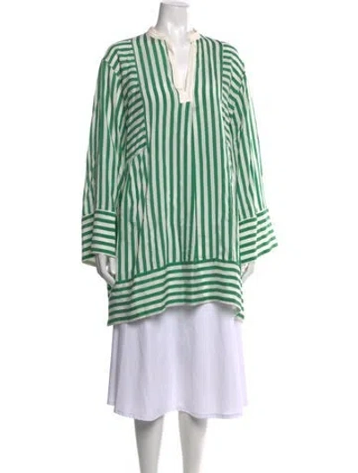 Pre-owned La Ligne Striped Mini Dress In Green