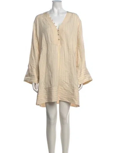 Pre-owned La Ligne Striped Mini Dress In Neutrals