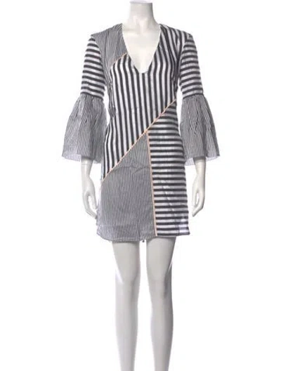 Pre-owned La Ligne Striped Mini Dress In White