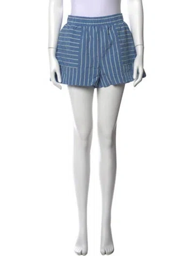 Pre-owned La Ligne Striped Mini Shorts In Gray