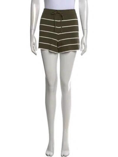 Pre-owned La Ligne Striped Mini Shorts In Green