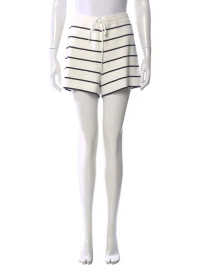 Pre-owned La Ligne Striped Mini Shorts In White