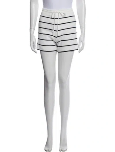 Pre-owned La Ligne Striped Mini Shorts In White