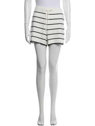 Pre-owned La Ligne Striped Mini Shorts In White