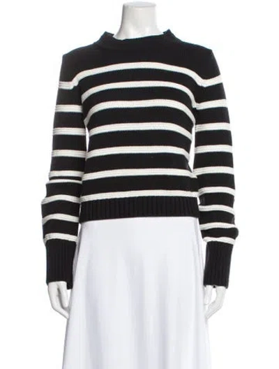 Pre-owned La Ligne Striped Mock Neck Sweater In Gray