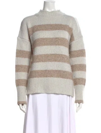 Pre-owned La Ligne Striped Mock Neck Sweater In Neutral