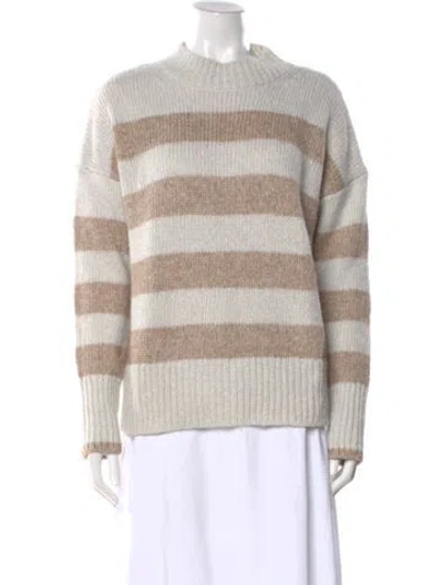 Pre-owned La Ligne Striped Mock Neck Sweater In Neutral