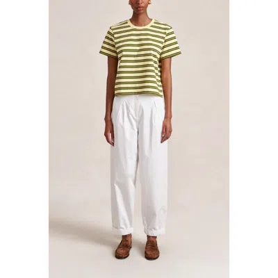La Ligne Striped Mol Tee In White