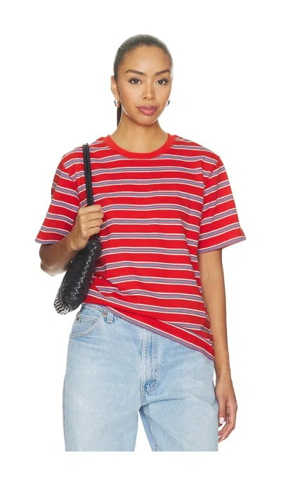 La Ligne Boyfriend Striped Cotton-jersey T-shirt In Red