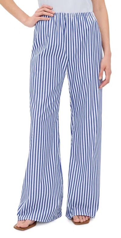 La Ligne Striped Pants Cobalt/white In Blue
