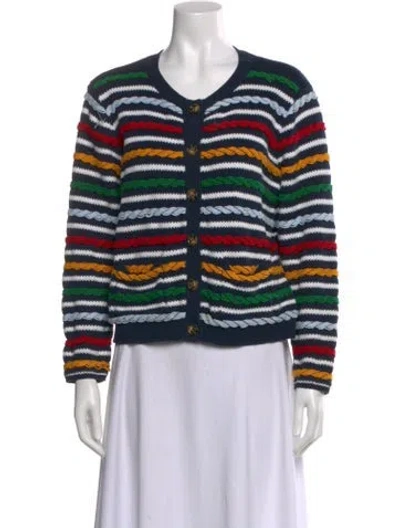 Pre-owned La Ligne Striped Scoop Neck Sweater In Black
