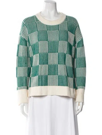 Pre-owned La Ligne Striped Scoop Neck Sweater In Green