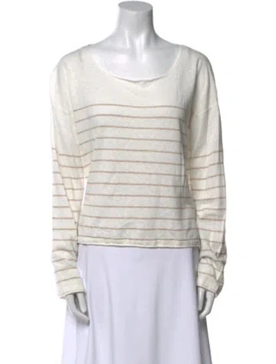 Pre-owned La Ligne Striped Scoop Neck Sweater In Neutral