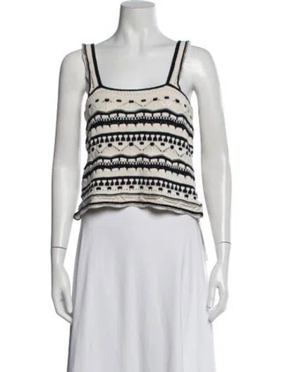 Pre-owned La Ligne Striped Square Neckline Top In Neutrals