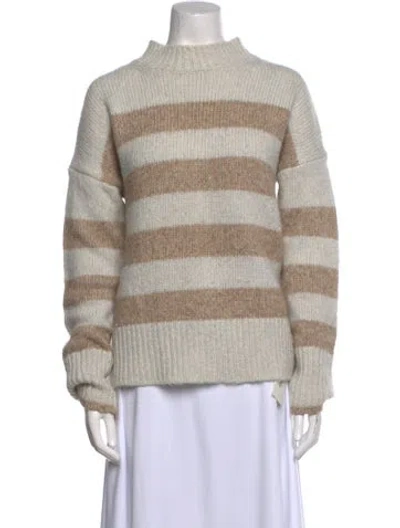 Pre-owned La Ligne Striped Turtleneck Sweater In Neutral
