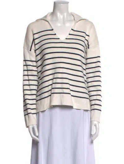 Pre-owned La Ligne Striped V-neck Sweater In Multi