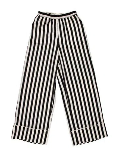 Pre-owned La Ligne Striped Wide Leg Pants In Black