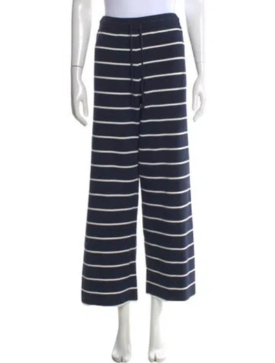 Pre-owned La Ligne Striped Wide Leg Pants In Blue