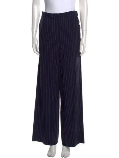 Pre-owned La Ligne Striped Wide Leg Pants In Blue