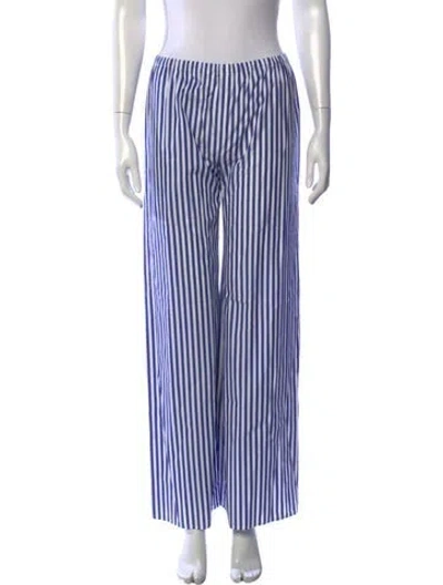 Pre-owned La Ligne Striped Wide Leg Pants W/ Tags In Blue/white