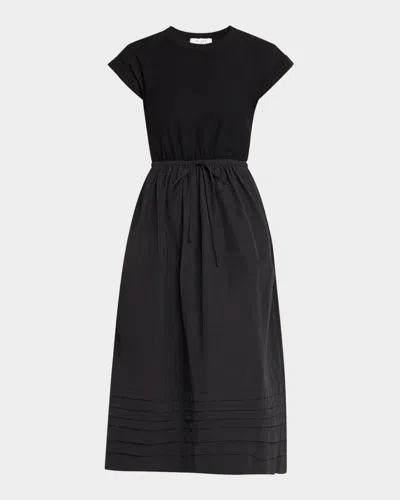 La Ligne T-shirt Dress With Shirring In Black