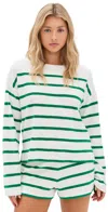 La Ligne Breton Striped Cotton-blend Terry Top