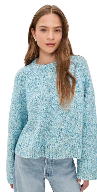 La Ligne Textured Marled Sweater Marled Sky In Blue