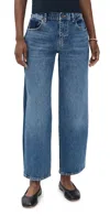 La Ligne Marilyn Paneled Two-tone High-rise Wide-leg Jeans In Blue