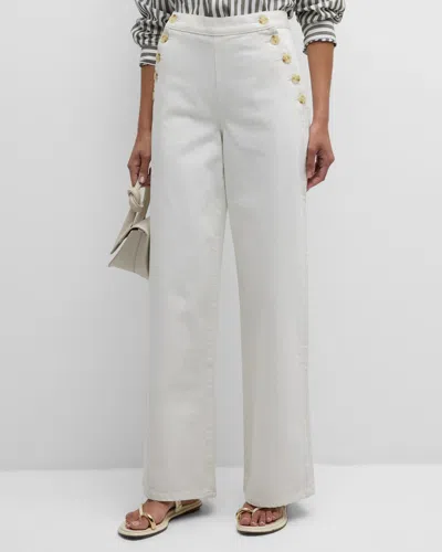 La Ligne The Saylor Wide-leg Jeans In Soft White