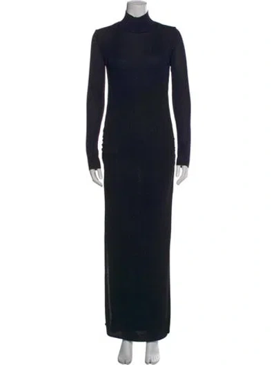 Pre-owned La Ligne Turtleneck Long Dress In Black