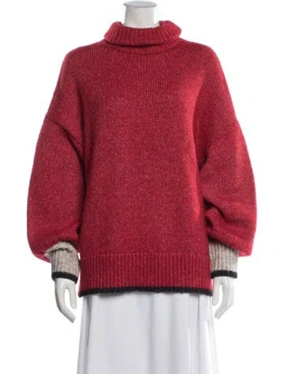 Pre-owned La Ligne Turtleneck Sweater In Red