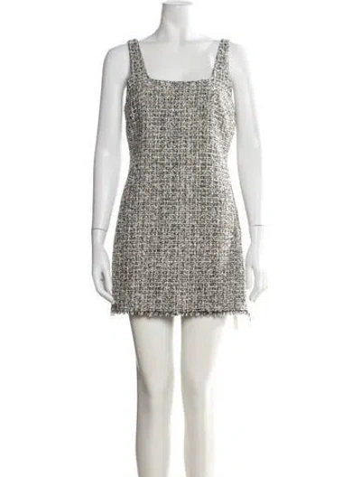 Pre-owned La Ligne Tweed Pattern Mini Dress In Neutral