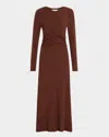 La Ligne Twist Jersey Maxi Dress In Cocoa