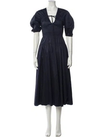 Pre-owned La Ligne V-neck Long Dress In Blue