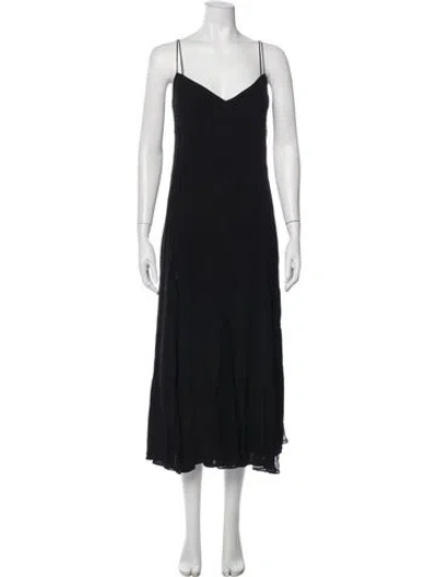 Pre-owned La Ligne V-neck Long Dress In Blue