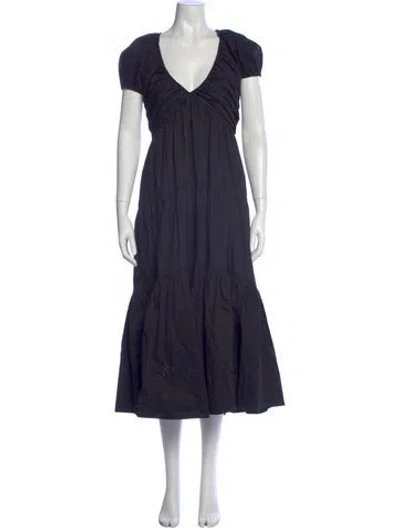 Pre-owned La Ligne V-neck Long Dress In Blue