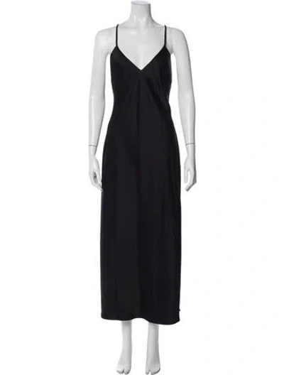 Pre-owned La Ligne V-neck Long Dress In Blue