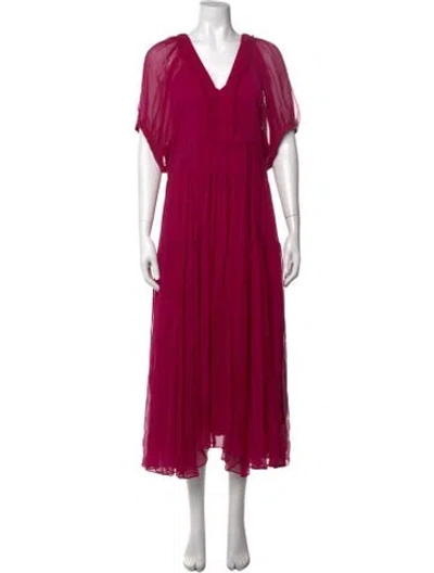 Pre-owned La Ligne V-neck Long Dress In Purple