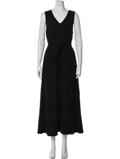Pre-owned La Ligne V-neck Long Dress W/ Tags In Black